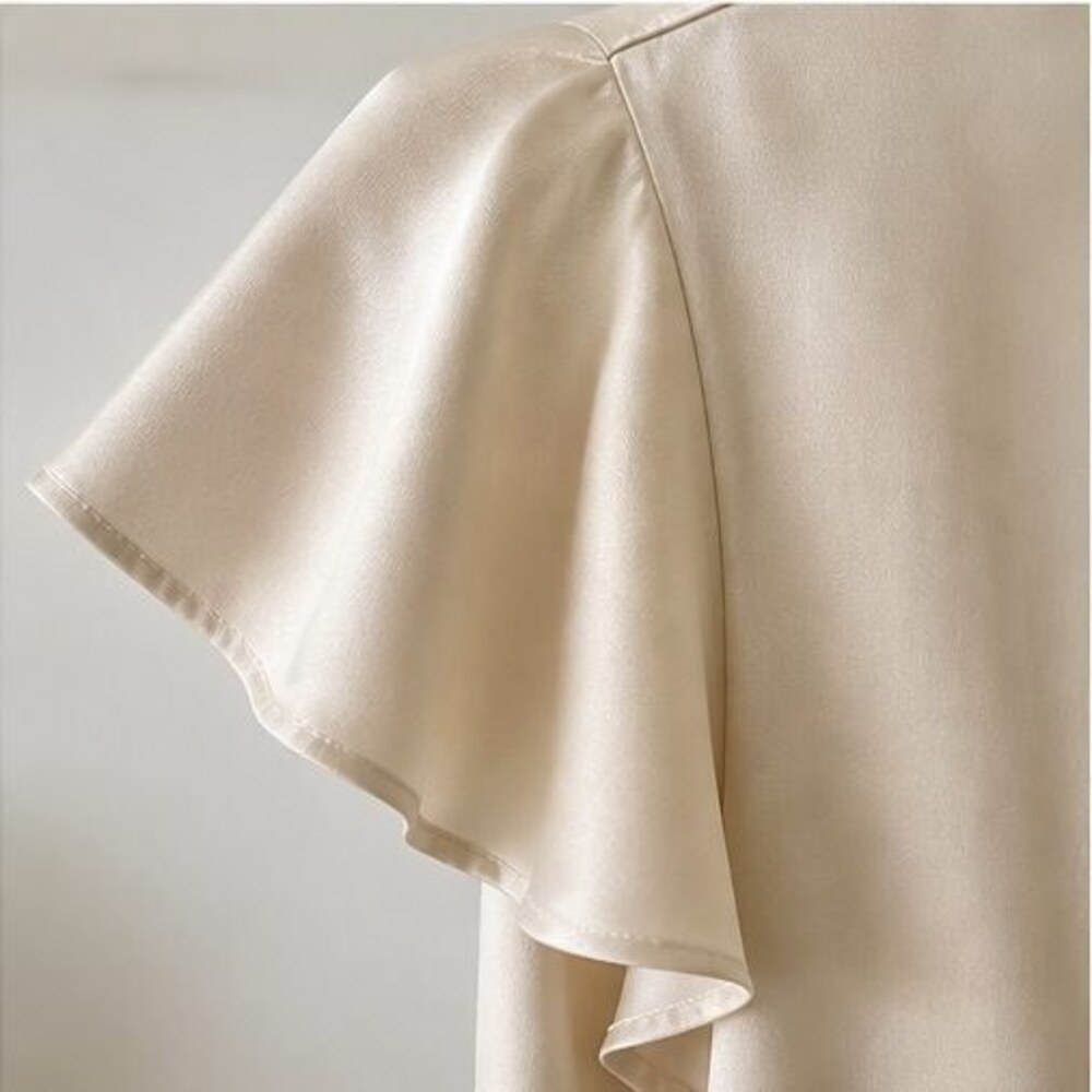 Cream Ruffle Blouse - Picture 5 of 6